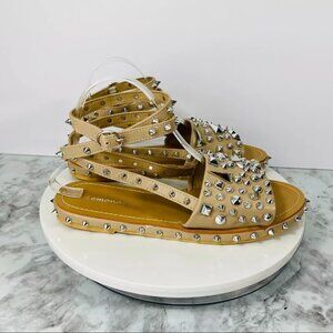 Lemonade Faux Leather‎ Gladiator Sandals Women 8.5 Nude Studded Grunge Festival